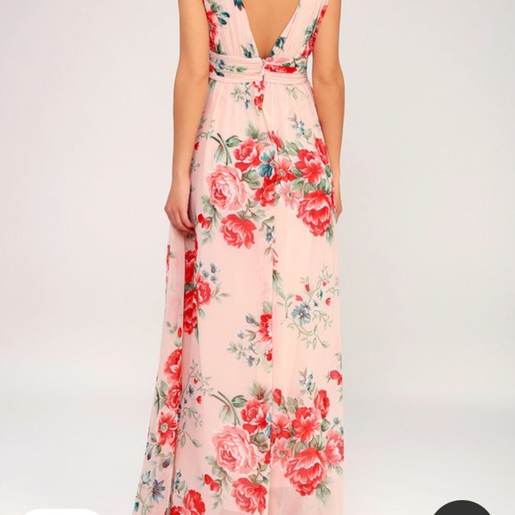 Lulus Blush Floral Print Maxi Dress - Picture 6 of 8